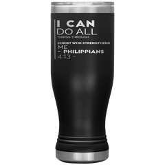 Bible Verses Boho 20oz Stainless Steel Vacuum Insulated Tumbler - Philippians 4:13 Design 20