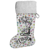 Fluffy Sherpa Lined Christmas Stocking - Christmas Cheer (Design: Rainbow Snowflake)