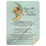 Bible Verses Premium Mink Sherpa Blanket - Prayer for Provision & Protection ~Psalm 23:1-6~ (Design: Angel 1)