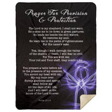 Bible Verses Premium Mink Sherpa Blanket - Prayer for Provision & Protection ~Psalm 23:1-6~ (Design: Angel 2)