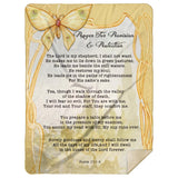 Bible Verses Premium Mink Sherpa Blanket - Prayer for Provision & Protection ~Psalm 23:1-6~ (Design: Butterfly 3)