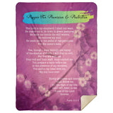 Bible Verses Premium Mink Sherpa Blanket - Prayer for Provision & Protection ~Psalm 23:1-6~ (Design: Misty 1)