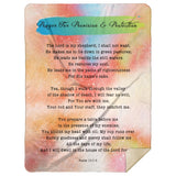 Bible Verses Premium Mink Sherpa Blanket - Prayer for Provision & Protection ~Psalm 23:1-6~ (Design: Watercolor 2)