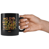 Bible Verses Dishwasher Safe Black Mugs - Psalm 91:10 Design 6