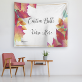 Customizable Artistic Minimalist Bible Verse Tapestry With Your Signature (Design: Rectangle Garland 6)