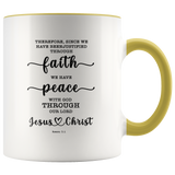 Typography Dishwasher Safe Accent Mugs - We Have Peace With God ~Romans 5:1~