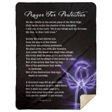 Bible Verses Premium Mink Sherpa Blanket - Prayer for Protection ~Psalm 91:1-8~ (Design: Angel 2)
