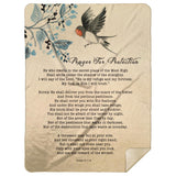 Bible Verses Premium Mink Sherpa Blanket - Prayer for Protection ~Psalm 91:1-8~ (Design: Bird 3)