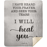 Typography Premium Sherpa Mink Blanket - Surely I Will Heal You ~2 Kings 20:5~