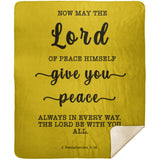 Typography Premium Sherpa Mink Blanket - The Lord Gives Peace ~2 Thessalonians 3:16~