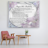Bible Verses Vivid Print Versatile Tapestry - Prayer for Protection ~Psalm 91:1-8~ (Design: Flower Frame 3)