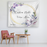 Customizable Artistic Minimalist Bible Verse Tapestry With Your Signature (Design: Square Garland 10)