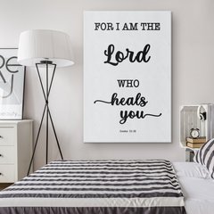 Minimalist Typography Framed Canvas - The Lord Who Heals You ~Exodus 15:26~