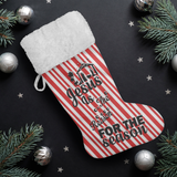 Fluffy Sherpa Lined Christmas Stocking - Jesus Is The Reason For The Season (Design: Candy)
