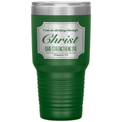 Bible Verses 30oz Stainless Steel Vacuum Insulated Tumbler - Philippians 4:13 Design 4