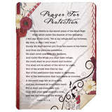 Bible Verses Premium Mink Sherpa Blanket - Prayer for Protection ~Psalm 91:1-8~ (Design: Flower Frame 1)