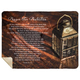 Bible Verses Premium Mink Sherpa Blanket - Prayer for Protection ~Psalm 91:1-8~ (Design: Lamp 2)