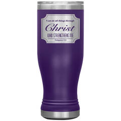 Bible Verses Boho 20oz Stainless Steel Vacuum Insulated Tumbler - Philippians 4:13 Design 4