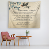 Bible Verses Vivid Print Versatile Tapestry - Prayer for Protection ~Psalm 91:1-8~ (Design: Bird 3)