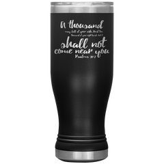 Bible Verses Boho 20oz Stainless Steel Vacuum Insulated Tumbler - Psalm 91:7 Design 5