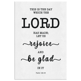 Minimalist Typography Framed Canvas - Rejoice And Be Glad ~Psalm 118:24~