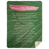Bible Verses Premium Mink Sherpa Blanket - Prayer for Protection ~Psalm 91:1-8~ (Design: Leaf 2)
