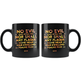 Bible Verses Dishwasher Safe Black Mugs - Psalm 91:10 Design 6