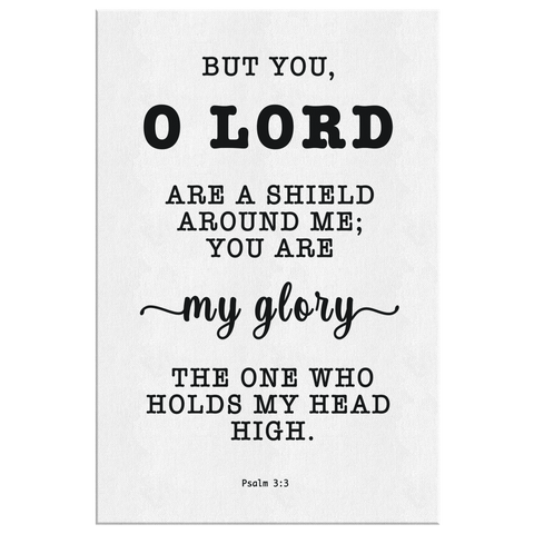 Minimalist Typography Framed Canvas - The Lord Is My Shield ~Psalm 3:3~