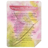 Bible Verses Premium Mink Sherpa Blanket - Prayer for Protection ~Psalm 91:1-8~ (Design: Watercolor 3)