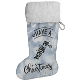 Fluffy Sherpa Lined Christmas Stocking - Have A Magical Christmas (Design: White Snowflake)