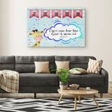 Hope Inspiring Nursery & Kids Bedroom Framed Canvas Wall Art - God Is With Me ~Isaiah 41:10~ (Design: Giraffe 2)
