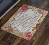 Bible Verses Anti-Slip Protective Doormat Prayer for Protection ~Psalm 91:9-16~ (Design: Flower Frame 2)