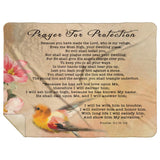 Bible Verses Premium Mink Sherpa Blanket - Prayer for Protection ~Psalm 91:9-16~ (Design: Bird 1)