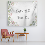 Customizable Artistic Minimalist Bible Verse Tapestry With Your Signature (Design: Rectangle Garland 9)