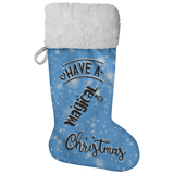 Fluffy Sherpa Lined Christmas Stocking - Have A Magical Christmas (Design: Blue)