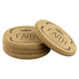 Bible Verses Cork Coasters - 2 Corinthians 5:7 (Design 16) - Meditate Healing Christian Store