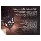 Bible Verses Premium Mink Sherpa Blanket - Prayer for Protection ~Psalm 91:9-16~ (Design: Lamp 3)