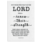 Minimalist Typography Framed Canvas - The Lord Renew My Strength ~Isaiah 40:31~