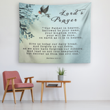 Bible Verses Vivid Print Versatile Tapestry - Lord's Prayer ~Matthew 6:9-13~ (Design: Bird 2)