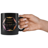 Bible Verses Dishwasher Safe Black Mugs - Psalm 91:7 Design 3