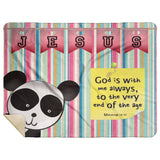 Hope Inspiring Kids Snuggly Blanket - God Is With Me Always ~Matthew 28:20~ (Design: Panda 1)