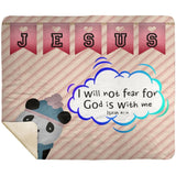 Hope Inspiring Kids Snuggly Blanket - God Is With Me ~Isaiah 41:10~ (Design: Panda 2)