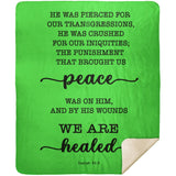Typography Premium Sherpa Mink Blanket - With His Stripes, We Are Healed ~Isaiah 53:5~