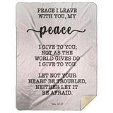 Typography Premium Sherpa Mink Blanket - Let Not Your Heart Be Troubled ~John 14:27~