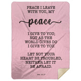 Typography Premium Sherpa Mink Blanket - Let Not Your Heart Be Troubled ~John 14:27~