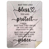 Typography Premium Sherpa Mink Blanket - The Lord Gives You Peace ~Numbers 6:24-26~