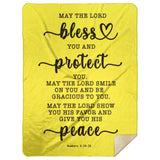 Typography Premium Sherpa Mink Blanket - The Lord Gives You Peace ~Numbers 6:24-26~