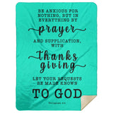Typography Premium Sherpa Mink Blanket - Let Your Request Be Made Known To God ~Philippians 4:6~