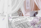 Bible Verses Premium Mink Sherpa Blanket - Prayer for Provision & Protection ~Psalm 23:1-6~ (Design: Flower Frame 3)