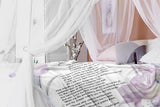 Bible Verses Premium Mink Sherpa Blanket - Prayer for Salvation ~Jonah 2:2-9~ (Design: Flower Frame 3)